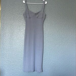 Le Lis MIDI Formfitting Ribbed light blue dress size large
